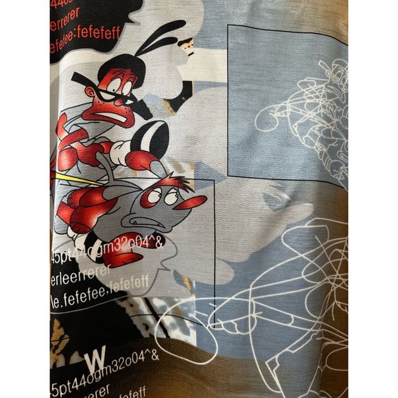 Shanu Amanu Men’s Size XL Y2K Button Up All Over Cartoon Shirt Vintage NEW - Picture 2 of 6